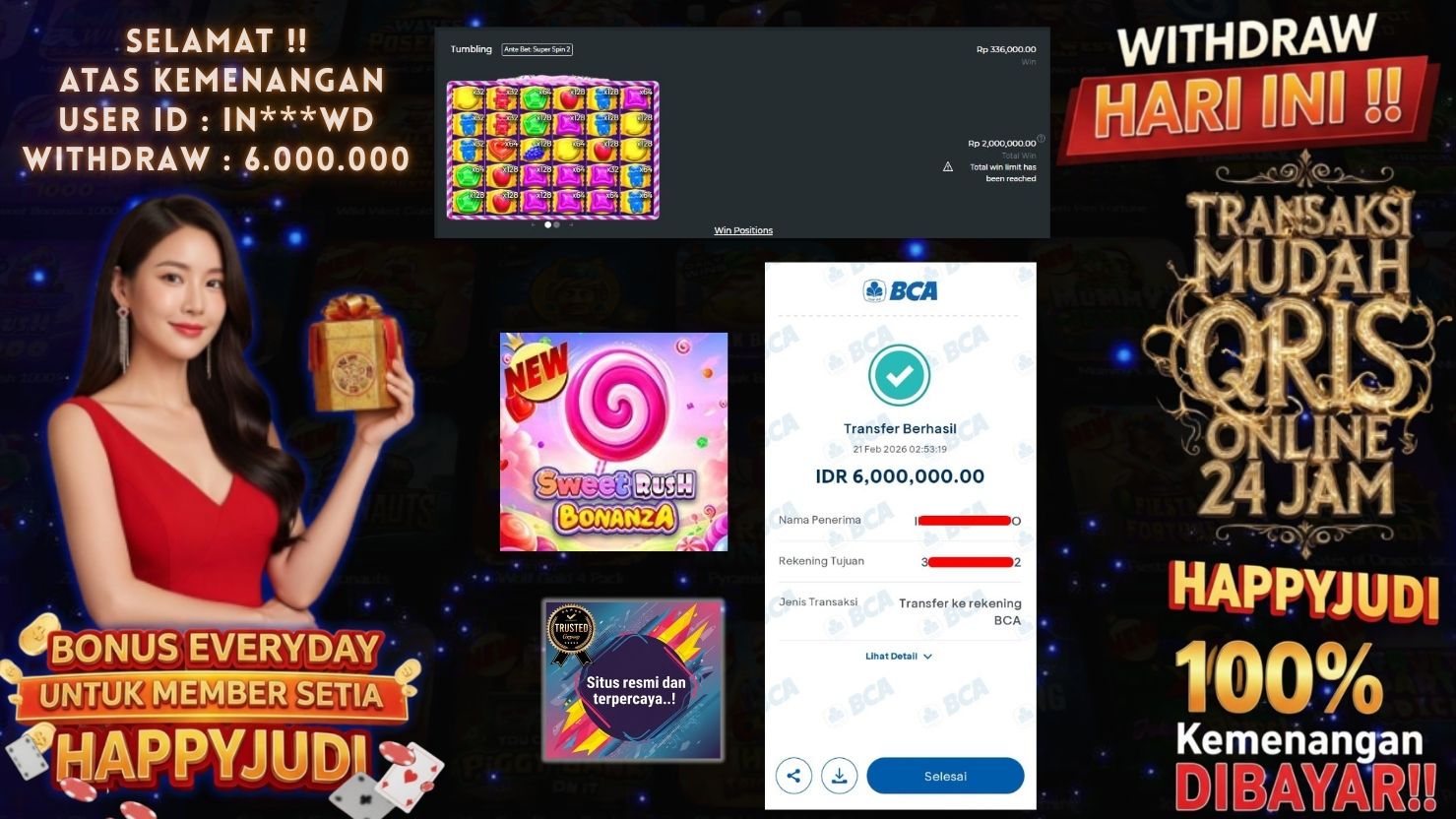 HAPPYJUDI JACKPOT SLOT SWEET RUSH BONANZA